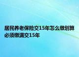 居民养老保险交15年怎么缴划算必须缴满交15年