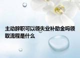 主动辞职可以领失业补助金吗领取流程是什么