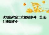 沈阳新农合二次报销条件一览 起付线是多少