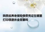 陕西省养老保险缴费凭证在哪里打印领退休金需要吗