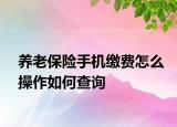 养老保险手机缴费怎么操作如何查询