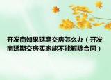 开发商如果延期交房怎么办（开发商延期交房买家能不能解除合同）