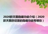 2020款天籁隐藏功能介绍（2020款天籁舒适版的隐藏功能有哪些）