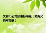 文胸尺码对照表标准版（文胸尺码对照表）