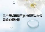 三个月试用期不交社保可以告公司吗如何处理
