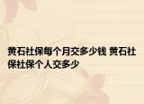 黄石社保每个月交多少钱 黄石社保社保个人交多少