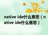 native ide什么意思（native ide什么意思）