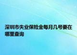 深圳市失业保险金每月几号要在哪里查询