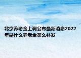 北京养老金上调公布最新消息2022年是什么养老金怎么补发