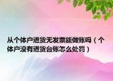 从个体户进货无发票能做账吗（个体户没有进货台账怎么处罚）