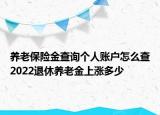 养老保险金查询个人账户怎么查2022退休养老金上涨多少