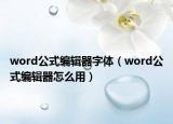 word公式编辑器字体（word公式编辑器怎么用）