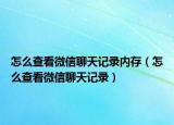 怎么查看微信聊天记录内存（怎么查看微信聊天记录）