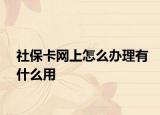 社保卡网上怎么办理有什么用
