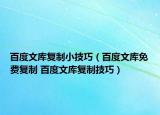 百度文库复制小技巧（百度文库免费复制 百度文库复制技巧）