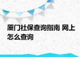 厦门社保查询指南 网上怎么查询