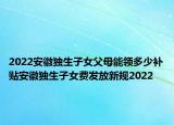 2022安徽独生子女父母能领多少补贴安徽独生子女费发放新规2022