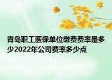 青岛职工医保单位缴费费率是多少2022年公司费率多少点