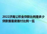 2022济南公积金贷款比例是多少贷款首套房首付比例一览