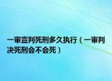 一审宣判死刑多久执行（一审判决死刑会不会死）