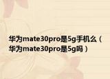 华为mate30pro是5g手机么（华为mate30pro是5g吗）