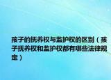 孩子的抚养权与监护权的区别（孩子抚养权和监护权都有哪些法律规定）