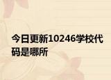今日更新10246学校代码是哪所