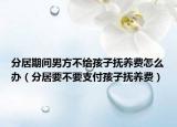 分居期间男方不给孩子抚养费怎么办（分居要不要支付孩子抚养费）