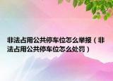 非法占用公共停车位怎么举报（非法占用公共停车位怎么处罚）