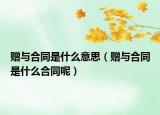 赠与合同是什么意思（赠与合同是什么合同呢）