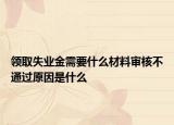 领取失业金需要什么材料审核不通过原因是什么