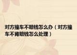 对方撞车不赔钱怎么办（对方撞车不肯赔钱怎么处理）