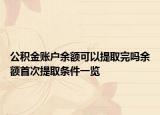 公积金账户余额可以提取完吗余额首次提取条件一览