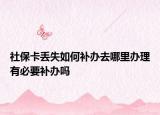 社保卡丢失如何补办去哪里办理有必要补办吗