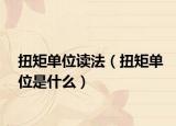 扭矩单位读法（扭矩单位是什么）