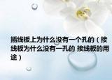 插线板上为什么没有一个孔的（接线板为什么没有一孔的 接线板的用途）