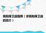 衡阳保卫战指挥（求衡阳保卫战的简介）