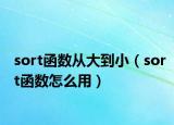 sort函数从大到小（sort函数怎么用）