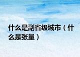 什么是副省级城市（什么是张量）