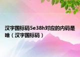 汉字国标码5e38h对应的内码是啥（汉字国标码）