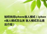 如何关闭iphone盲人模式（iphone盲人模式怎么关 盲人模式怎么退出介绍）