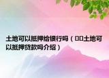 土地可以抵押给银行吗（﻿﻿土地可以抵押贷款吗介绍）