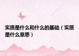 实质是什么和什么的基础（实质是什么意思）
