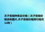 天子香烟种类及价格（天子香烟价格表和图片,天子香烟价格排行榜共14种）
