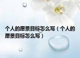 个人的愿景目标怎么写（个人的愿景目标怎么写）