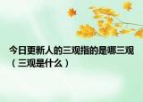 今日更新人的三观指的是哪三观（三观是什么）