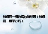 如何画一组数据的箱线图（如何画一组平行线）
