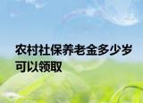 农村社保养老金多少岁可以领取