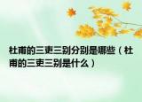杜甫的三吏三别分别是哪些（杜甫的三吏三别是什么）