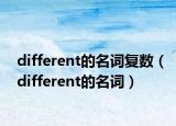 different的名词复数（different的名词）